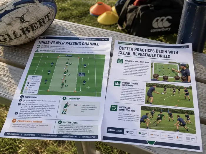 The drill sheets on the bench before training